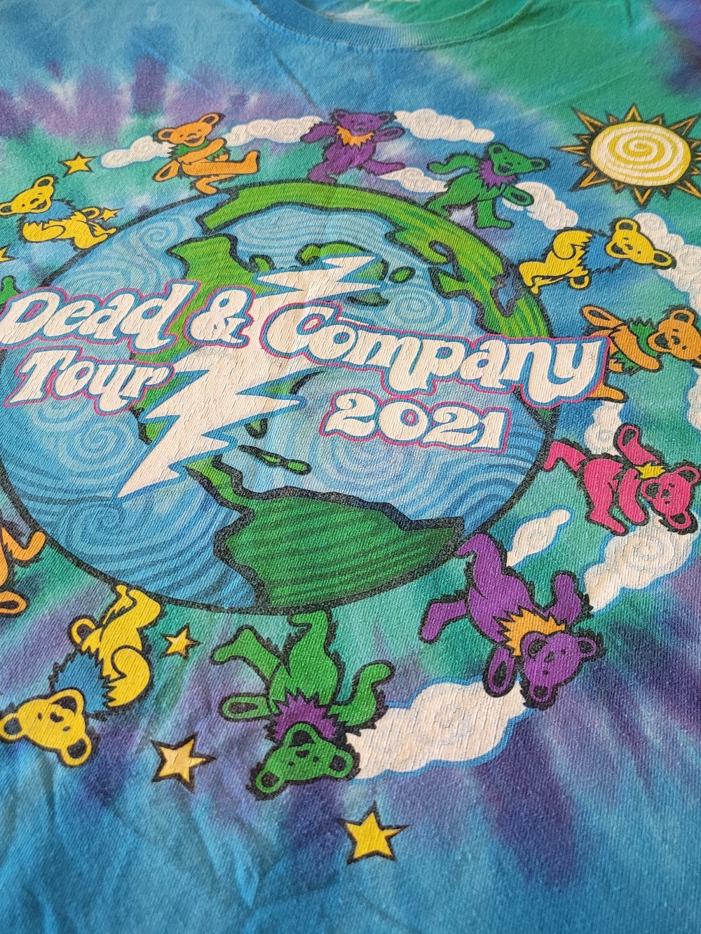 Liquid Blue Dead and Company 2021 Tour Show Large Tshirt Blue Green - Picture 2 of 5